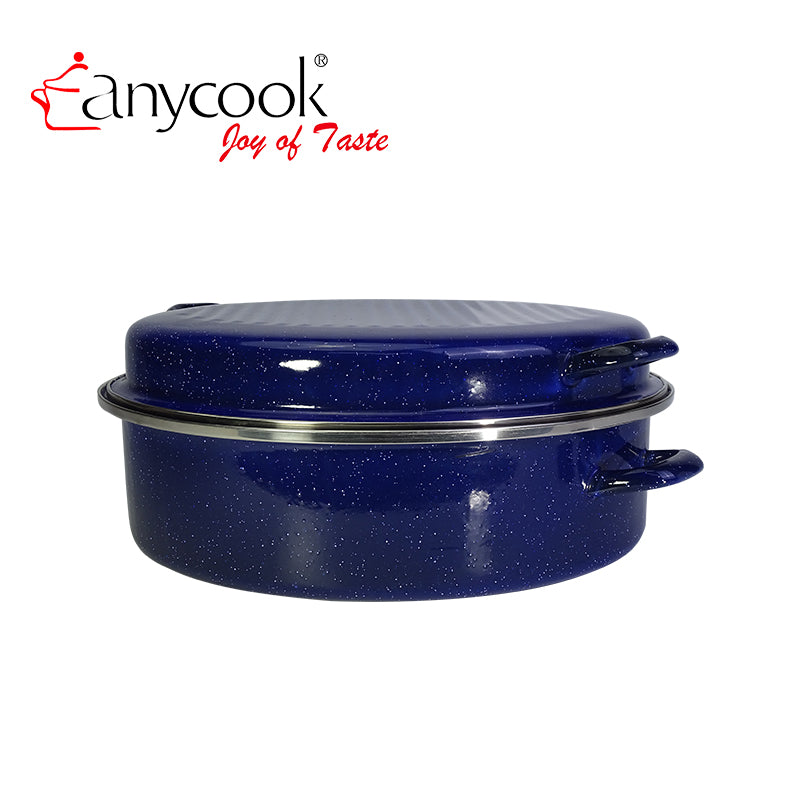 0.8mm High Quality Enamel Coated Turkey Round Carbon Steel Grill Roasting Pan Roasting