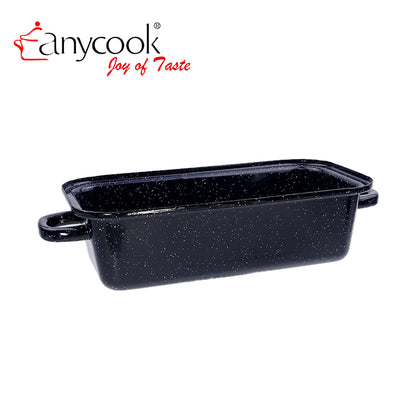 Rectangular Enamel Pullman Bread Pan with Lid Carbon Steel Loaf Pan Double Handles Bread Baking Pan Toast Mold 26×13×14cm