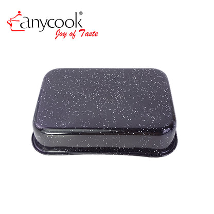 Rectangular Enamel Baking Pan with Lid Carbon Steel Roasting Pan Oven Safe 33.4*23.2*6.2cm