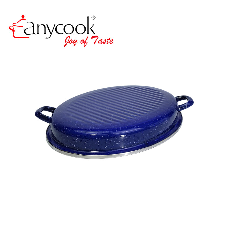 0.8mm High Quality Enamel Coated Turkey Round Carbon Steel Grill Roasting Pan Roasting
