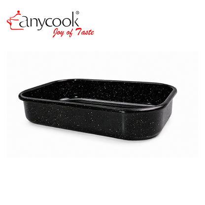 13/15/17 Inch 3pcs Enamel Baking Pan Set Rectangular Roasting Tray Deep Oven Bakeware Carbon Steel Enamelware