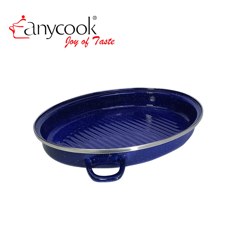 0.8mm High Quality Enamel Coated Turkey Round Carbon Steel Grill Roasting Pan Roasting