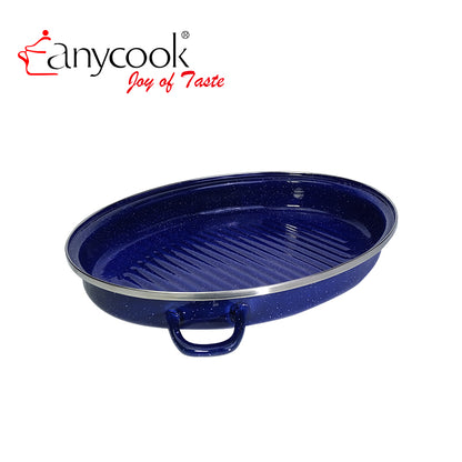 0.8mm High Quality Enamel Coated Turkey Round Carbon Steel Grill Roasting Pan Roasting