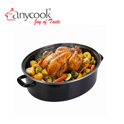 0.8mm High Quality Enamel Coated Turkey Round Carbon Steel Grill Roasting Pan Roasting
