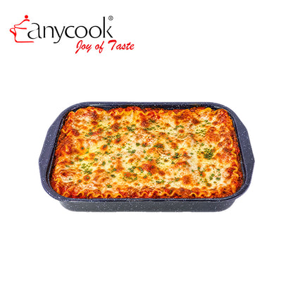 Rectangular Enamel Baking Pan with Lid Carbon Steel Roasting Pan Oven Safe 33.4*23.2*6.2cm