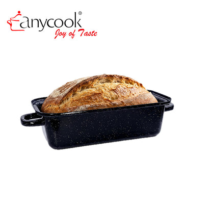 Rectangular Enamel Pullman Bread Pan with Lid Carbon Steel Loaf Pan Double Handles Bread Baking Pan Toast Mold 26×13×14cm